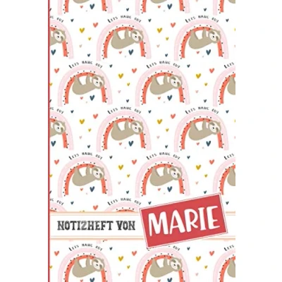 Abbildung von Vorname Marie Personalisiertes Geschenk Notizbuch: Dieses schöne Geburtstagsgeschenk für ist ein persönliches Tagebuch mit Name also ... individualisiert den Namen