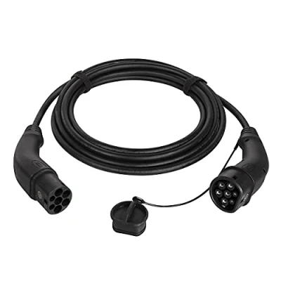 Abbildung von Harting EVC0102 E Auto Ladekabel Typ 2, 3 phasig, 32 A, 22 kW, 7,5 m/ZERTIFIZIERTES KABEL, Schwarz