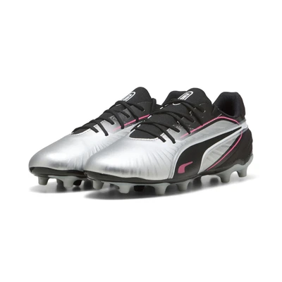 Abbildung von Puma KING Match FG/AG Unisex Fußballschuh Nocken für Kinder, Größe: 28, Silver/black/sun struck/white Schuhe