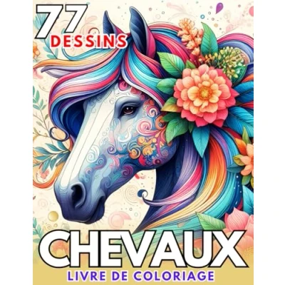 Abbildung von Chevaux Livre de Coloriage: Beaux Dessins pour Enfants et Adolescents Illustrations Simples Mandalas Filles Garçons