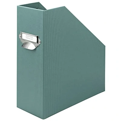 Abbildung von Rössler SOHO Stehsammler A4 Pappe aus stabilem Karton Büro Organizer Schreibtisch Zeitschriftenhalter 315 x 260 115 mm 1 Stück Farbe: Grün Blau Opal