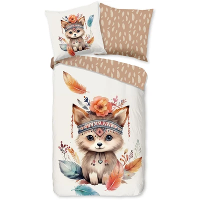 Abbildung von good morning bettwäsche Renforcé 135 X 200 cm + 1 80 Hay bunt baby fox/ au, Baumwolle, 2 teilig, 135x200 baumwolle sale warm weihnachten bettbezug