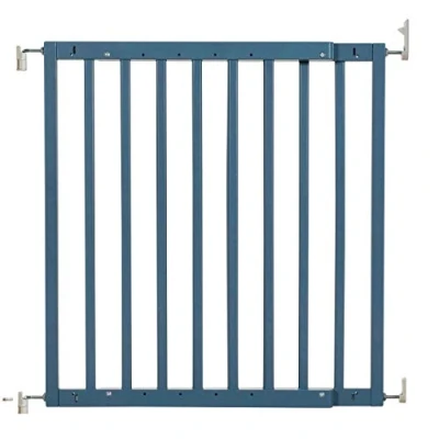 Abbildung von Safetots Treppenschutzgitter zum Verschrauben am oberen Ende der Treppe, Blau, Holz, 63.5 cm 105.5 cm, Holz Treppenschutzgitter, Schraubbefestigung
