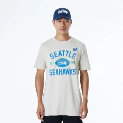 Abbildung von SEATTLE SEAHAWKS New Era Cap NFL Regular T Shirt Distressed Screenprint Team Graphic Stone Unisex