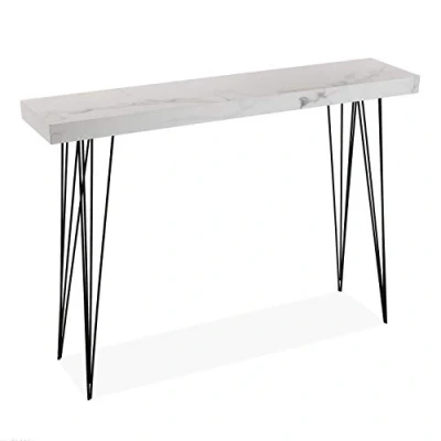 Abbildung von Versa Dallas Schmales Möbelstück für den Eingangsbereich oder Flur, Moderner Konsolentisch, Maßnahmen (H x L B) 80 25 110 cm, Holz und Metall, Farbe: Grau Weiß
