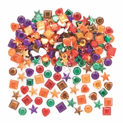 Abbildung von Baker Ross FE628 Herbst Schmucksteine aus Acryl, selbstklebend, 200 Stück, Kartenherstellung, Verzierungen zum Basteln, Bastelbedarf für Kinder