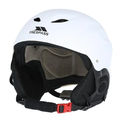 Abbildung von Trespass Skihelm mit Herausnehmbaren Ohrlaschen, Skibrillenhalter und Verstellbarem Ventilationssystem Skyhigh, White, L, UAACHEE20001_WHTL