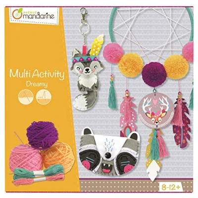 Abbildung von Avenue Mandarine KC045C Box Multi Aktivity, mit 1xTraumfänger, 1xSchlüsselanhänger und 1xPortemonnaie, ideal für Kinder ab 8 Jahren, 1