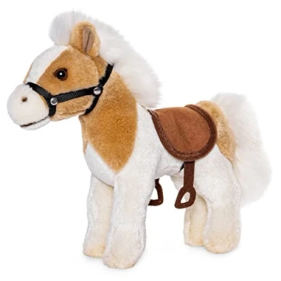 Abbildung von Uni Toys Kuscheltier Pferd mit/ohne Sattel und Steigbügel 23 cm Plüsch, Plüschtier, zu 100 % recyceltes Füllmaterial