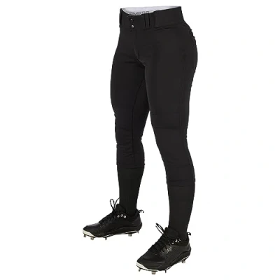 Abbildung von Champro Damen Standard Softball Hose Bund Tournament Traditionelle Damenhose mit niedriger Taille, Schwarz, M