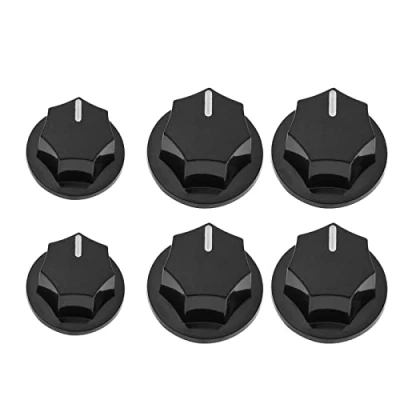 Abbildung von Be In Your Mind 6 Stück Jazz Bass Knöpfe Konzentrischer Knopf Kompatibel mit Alpha Pots, Ibanez/ESP, Cort JB Style Bass, 6mm Innendurchmesser, Schwarz