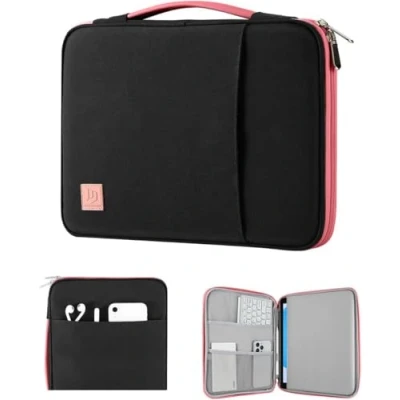 Abbildung von Dadanism 9 11&quot; Tablet Tasche Hülle mit Griff für iPad Pro M4,iPad Air 11&quot;,iPad 10. Gen 10,9&quot;, 9/8/7. Gen. 10,2&quot;, 5/4 10,9, Galaxy Tab A9+ 11&quot;/S9 FE, M11 11&quot;, Schwarz/Rosa