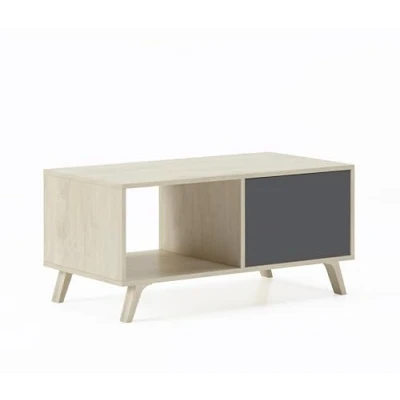 Abbildung von Skraut Home Couchtisch 45 x 92 50 cm Niedriger Tisch, ideal für Wohnzimmer oder Esszimmer Windmodell widerstandsfähiges Holz Hilfsmöbel Puccini/Grau Finish