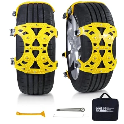Abbildung von CCLIFE Schneeketten 6 Stück Universal Reifenketten für Reifenbreite 175 275 mm meisten PKW LKW SUV