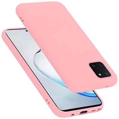 Abbildung von Cadorabo Hülle kompatibel mit Samsung Galaxy A81 / Note 10 LITE M60s Handyhülle für Case aus flüssigem Silikon stoßfeste dünne TPU Schutzhülle Liquid PINK
