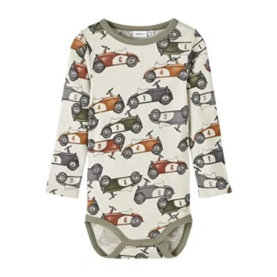 Abbildung von Name IT Baby Jungen NBMWILLITUS Wool LS XXIII Body, Moonbeam/AOP:AOP, 50