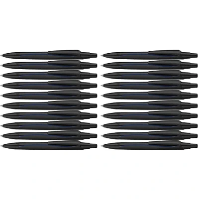 Abbildung von Schneider Reco Kugelschreiber (Aus recyceltem Kunststoff, ausgezeichnet mit &quot;Der blaue Engel&quot;, Schreibfarbe: Blau) schwarz, 20er Pack