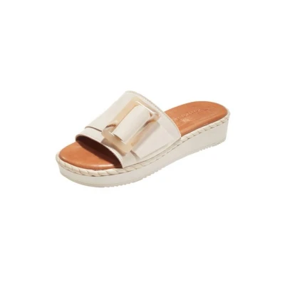 Abbildung von Tamaris Pantolette flach, Damen, Größe: 38, Ivory Schuhe