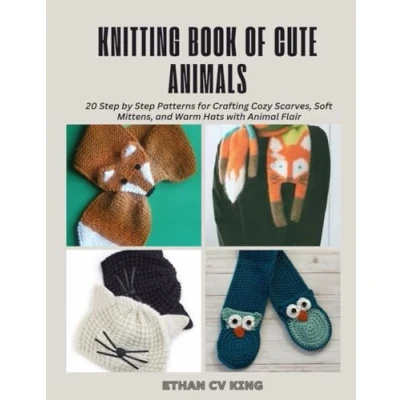 Abbildung von Knitting Book of Cute Animals: 20 Step by Patterns for Crafting Cozy Scarves, Soft Mittens, and Warm Hats with Animal Flair