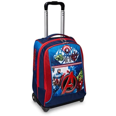 Abbildung von Seven Trolley, THE AVENGERS, 2 in 1, Schulranzen mit Rollen, Rucksack Trolleyfunktion für Kinder, ab 1. Klasse, Schule, Reisen, Mädchen&amp;Jungen; mehrfarbig