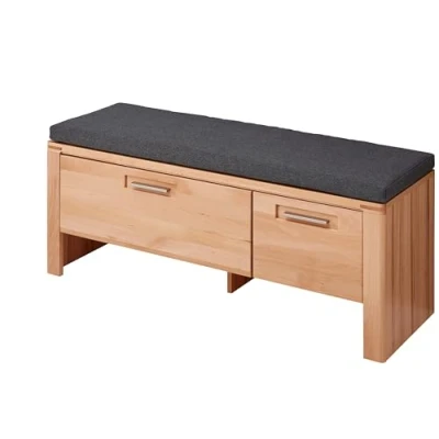 Abbildung von möbelando Schuhbank &gt;Nature One&lt; in Kernbuche Teil massiv FSC Zertifiziert Moderne Sitzbank mit Sitzfläche und Stauraum 120/48 / 40 cm (B/H/T)