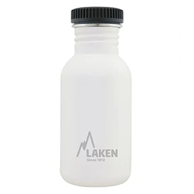 Abbildung von Laken Basic Steel flasche, Edelstahlflasche für Kinder und Erwachsene,Standard Mund Schraubverschluss, 0,5L Weiß