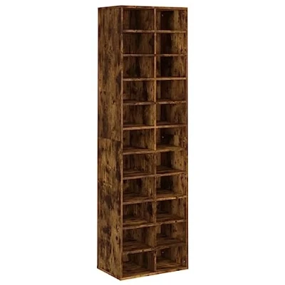 Abbildung von vidaXL Schuhregal Regal Schrank Schuhschrank Schuhablage Schuhständer Schuhaufbewahrung Schuhtruhe Schuhorganizer Räuchereiche 54x34x183cm Holzwerkstoff