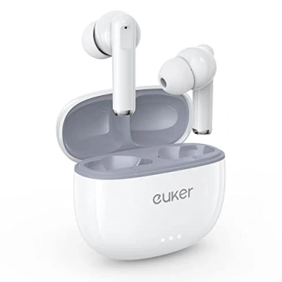 Abbildung von Euker Bluetooth Kopfhörer, kabellos, In Ear 5.0, HiFi, Stereo, Bluetooth, mit Mikrofon, IPX5, wasserdicht, USB C, Schnellladung für Android iOS