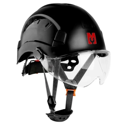 Abbildung von Mustbau Schutzhelm EN397 Schutzhelme mit Schweißband und Visier, 53 bis 63cm Verstellbarer Kopfumfang, strapazierfähiges ABS Material