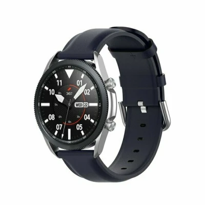 Abbildung von Klassisches Lederarmband Dunkelblau Samsung Galaxy Watch 6 Classic 47mm &amp; 43mm