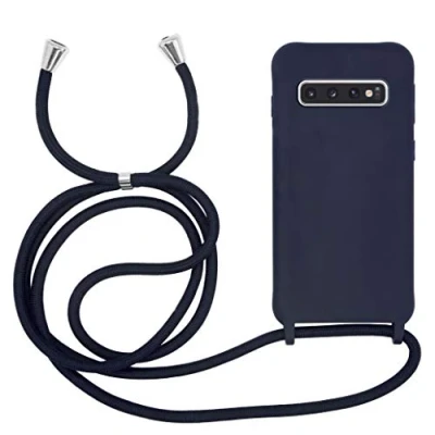 Abbildung von MyGadget Handykette für Samsung Galaxy S10 [ Hülle mit verstellbaren Band ] TPU Handyhülle Handyband zum Umhängen Kordel Schnur Case Schutzhülle Dunkel Blau