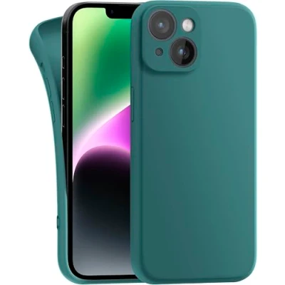 Abbildung von MyGadget Hülle Kompatibel mit iPhone 14 Plus robuste Silikon Schutzhülle TPU Case Slim Silikonhülle Back Cover Kratzfest Handyhülle Matt Olivgrün