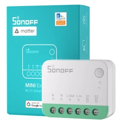 Abbildung von SONOFF Matter Wlan Schalter, Wifi Mini DIY Modul, funktioniert mit Apple Home, Alexa &amp; Google erfordert Neutralleiter