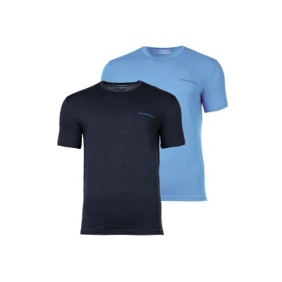 Abbildung von Emporio Armani 2ER PACK Tshirt basic, Herren, Größe: Large, Marine hellblau