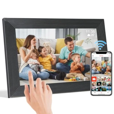 Abbildung von TSITSC Digitaler Bilderrahmen WLAN 10,1 Zoll, 1920x1200 HD IPS Touchscreen Elektronischer FotoRahmen mit 32GB Speicher, Auto Rotate, Fotos/Videos sofort über Frameo APP Teilen