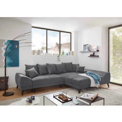 Abbildung von ED EXCITING DESIGN Ecksofa &quot;Scott L Form&quot;, frei im Raum stellbar, mit Bettkasten, Schlaffunktion und 8 Kissen