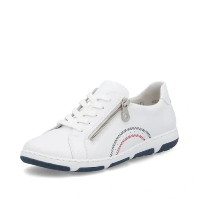 Abbildung von Rieker Damen Low Top Sneaker 42424, Frauen Halbschuhe, lose Einlage,Sportschuhe,Freizeitschuhe,Turnschuhe,Laufschuhe,Weiss (80),42 EU / 8 UK