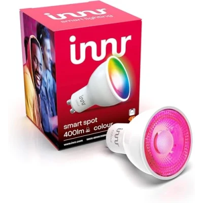 Abbildung von innr GU10 Zigbee Smart Lampe, funktioniert mit Alexa und Hue* (Bridge erforderlich), White &amp; Color, 16 Millionen Farben, LED Spot dimmbar, Home 1 Pack