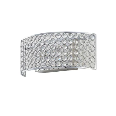 Abbildung von Lucande LED Wandleuchte Alizee, Leuchtmittel fest verbaut, warmweiß, Modern, Metall, Glas, chrom, klar, 1 flammig, inkl.