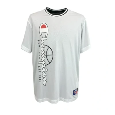 Abbildung von Champion Herren Legacy Modern Basket Reversible Graphic Micromesh S/S Crewneck T Shirt, Hellgrau/Schwarz, Medium