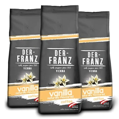 Abbildung von Der Franz Kaffee, aromatisiert mit Vanille, Intensität3/5, Arabica und Robusta Kaffeebohnen, 3 x 500 g