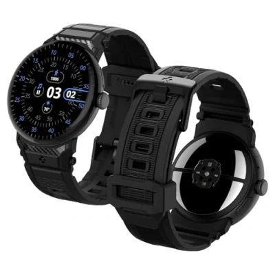Abbildung von Spigen Rugged Band Armband Kompatibel mit Google Pixel Watch 3 45mm (2024) Matt Schwarz