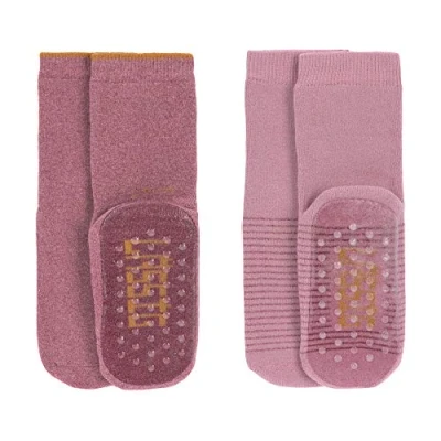 Abbildung von LÄSSIG Unisex Kinder Anti Rutsch Socken 2er Set/ Rosewood Größe 27 30