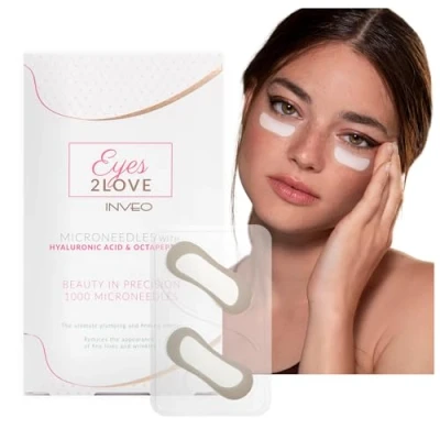 Abbildung von Augenpads Hydrogel mit Hyaluronsäure Mikronadeln Augenserum Faltenpflaster verjüngende Augenpflaster (1 Paar)