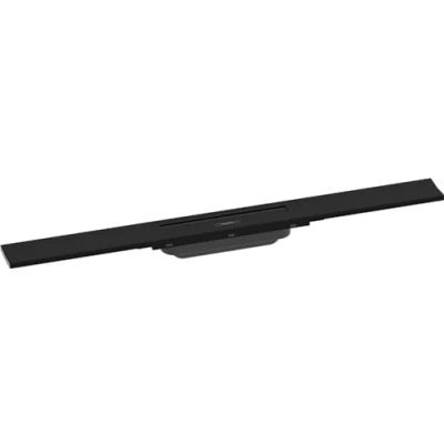 Abbildung von hansgrohe Fertigset Duschrinne RainDrain Flex, Abflussrinne 700mm, Bodenablauf Dusche kürzbar, Mattschwarz