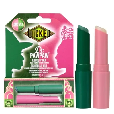 Abbildung von Dr. Pawpaw x Wicked Limited Edition Enchanting &amp; Glimmer Lippenbalsam Duo pflegt, hydratisiert und befeuchtet die Lippen, tierversuchsfrei, Mehrzweck Lippenpflege, 2 3 g