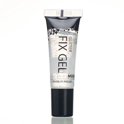 Abbildung von Glitzer Fix Gel von Moon Glow kosmetischer Haftprimer Für Gesicht und Körper. alle einschließlich feinen, stückigen, holographischen, schillernden bio