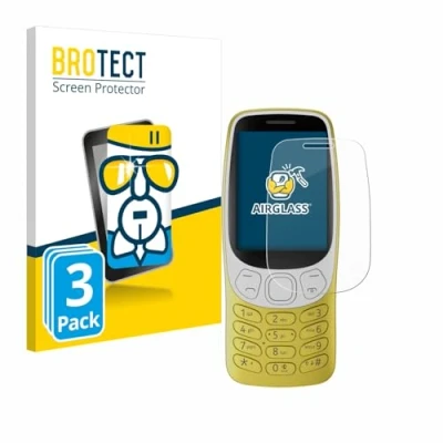Abbildung von BROTECT Schutzglas für Nokia 3210 (3 Stück) Schutzfolie Panzer Folie Glas [Extrem Kratzfest 9H, Anti Fingerprint, Ultra Transparent]