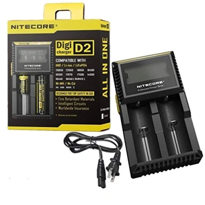 Abbildung von Nitecore D2 Ladegerät mit LCD Display Universal Smart Charger für wiederaufladbare Akkus IMR/Li ion/LiFePO4/Ni MH/Ni Cd