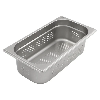 Abbildung von GN Behälter 1/3 mit Lochung 100 mm Höhe Edelstahl, Gastronormbehälter
